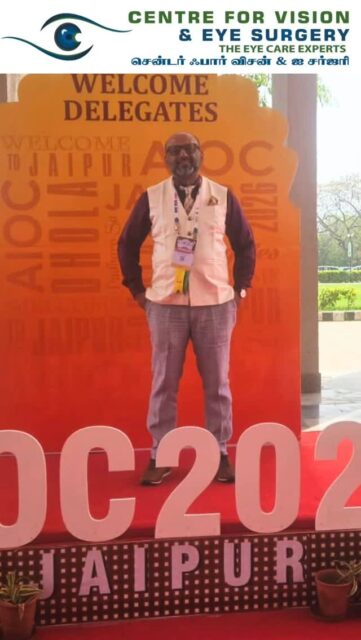 Dr. Anand Parthasarathy represents the Centre for Vision and Eye Surgery, Chennai, at the prestigious Asia-Pacific Academy of Ophthalmology Conference in Jaipur.

Participating in the scientific program and sharing insights on important eye health topics including Myopia, Cataract, LASIK, Dry Eyes, and Keratoconus — contributing to global knowledge exchange and advancements in ophthalmology. 👁️✨

Committed to bringing the latest innovations and evidence-based care to our patients.

#AIOC #Ophthalmology #EyeCareConference #CentreForVisionAndEyeSurgery #ChennaiOphthalmologist MyopiaAwareness LASIK DryEye Keratoconus Cataract EyeHealth MedicalConference DoctorsOfInstagram